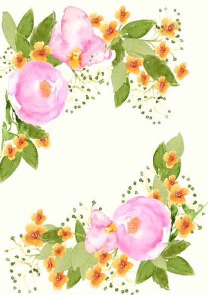 "Alles Gute" Aquarellblumen zum direkten Download in DIN A4 – Bild 2