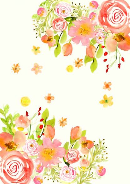 "Happy Birthday" Aquarellblumen zum direkten Download in DIN A4 – Bild 3