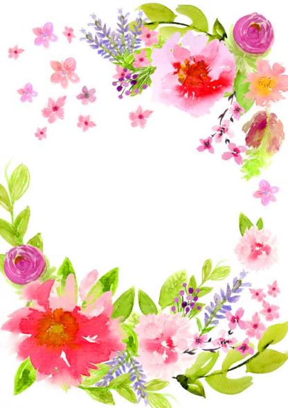 "Herzlichen Glückwunsch" Aquarellblumen zum direkten Download in DIN A4 – Bild 3