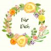 "Für Dich" Aquarellblumen zum direkten Download in DIN A4 – Bild 2