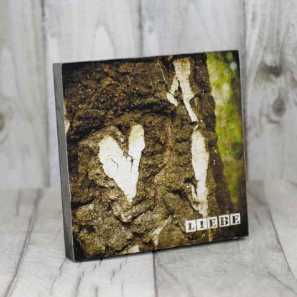 "Liebe" Vintage-Bildbearbeitung auf MDF-Holzplatte – Bild 2