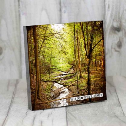 "Wanderlust" Vintage-Bildbearbeitung auf MDF-Holzplatte – Bild 2