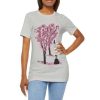 Unisex T-Shirt mit Kirschblüten Design – Jupitersäule Bonn Crewneck T-shirt | Bella + Canvas 3001 | Vorder-und Rückseite bedruckt mit gleichem Motiv – Bild 3