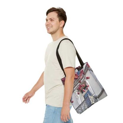 Tote Bag - Fassade-Bonn-Jugendstil-Balkon - Beidseitig bedruckte Umhängetasche – Bild 3