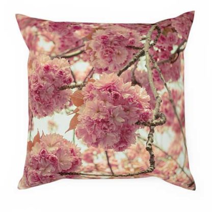 Deko Kissen - Kirschblüten-Puschel - 40x40 cm - beidseitig bedruckt – Bild 2