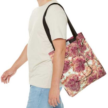 Tote Bag - Kirschblüte Bonn - Puschel - Beidseitig bedruckte Umhängetasche mit Henkel – Bild 3