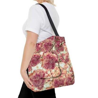 Tote Bag - Kirschblüte Bonn - Puschel - Beidseitig bedruckte Umhängetasche mit Henkel