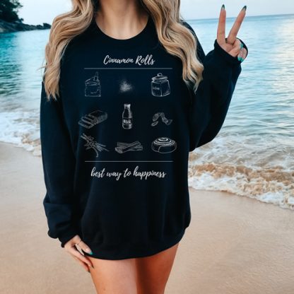 Cinnamon Rolls - Design - classic Unisex Crewneck Sweatshirt - Gildan 18000 - fine line asthetic graphic - for baking lover – Bild 3