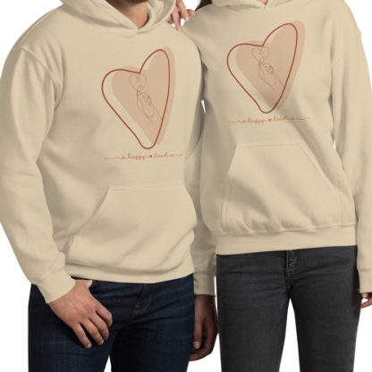 Boho Happy Heart Hoodie, Love Sweatshirt, Bohemian Pullover, Positive Vibes Jumper, Cozy Winter Sweater, Valentine's Day Gift – Bild 9
