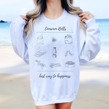 Cinnamon Rolls - Design - classic Unisex Crewneck Sweatshirt - Gildan 18000 - fine line asthetic graphic - for baking lover – Bild 4